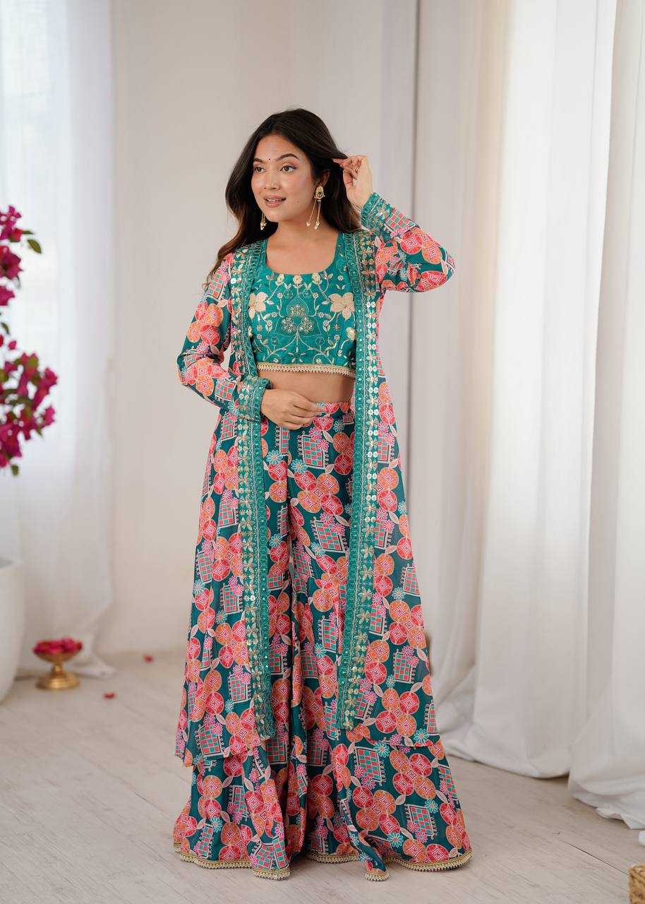 Heavy Muslin  Sharara Salwar Suits Indo Western Dresses